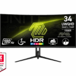 MSI MAG 34CQR E2 3440×1440 (UWQHD) 34 INCH CURVED MONITOR (180 HZ , 1 MS GTG , VA PANEL , ADOBE RGB 93% / DCI-P3 95% / SRGB 119% / HDR READY / AMD FREE-SYNC PREMIUM)